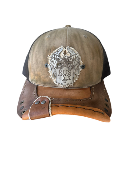 Rustyx Full Leather Bill Pewter Eagle