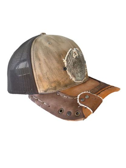 Rustyx Full Leather Bill Pewter Eagle