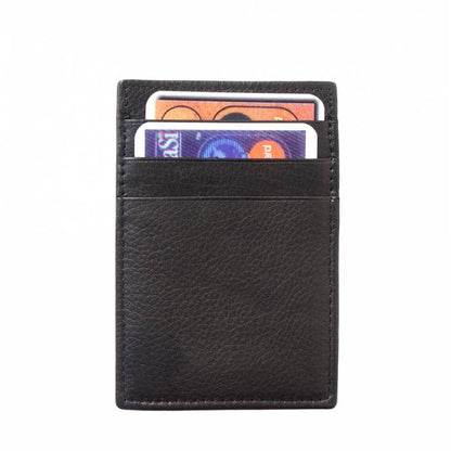 Leather Card Wallet With Clip