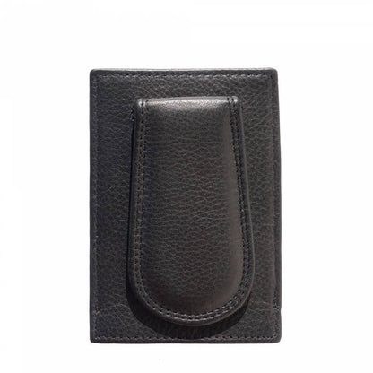 Leather Card Wallet With Clip