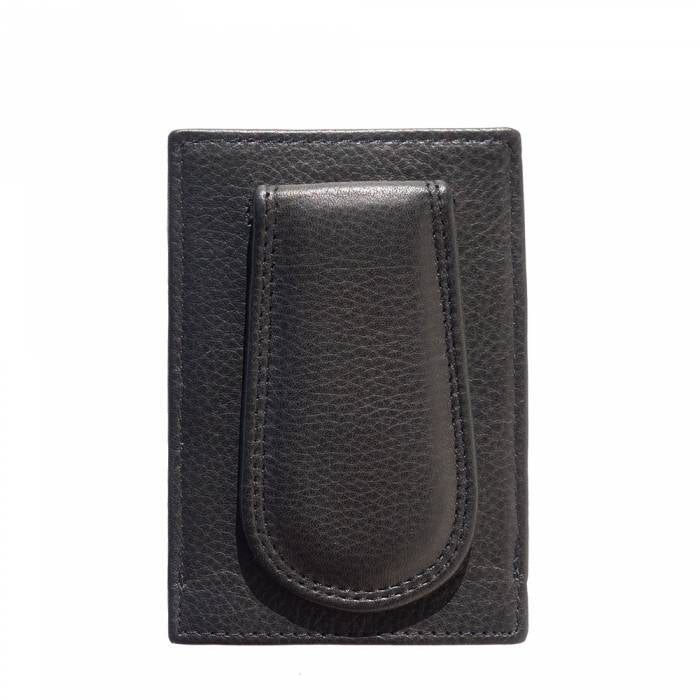 Leather Card Wallet With Clip